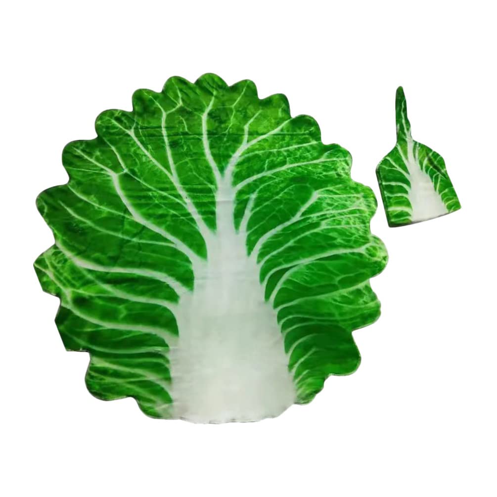 Toddmomy Baby Cabbage Swaddle Blanket with Hat Kit Soft Green Lettuce Wrap for Newborns Infant Photography Prop and Nursery Bedding Accessory