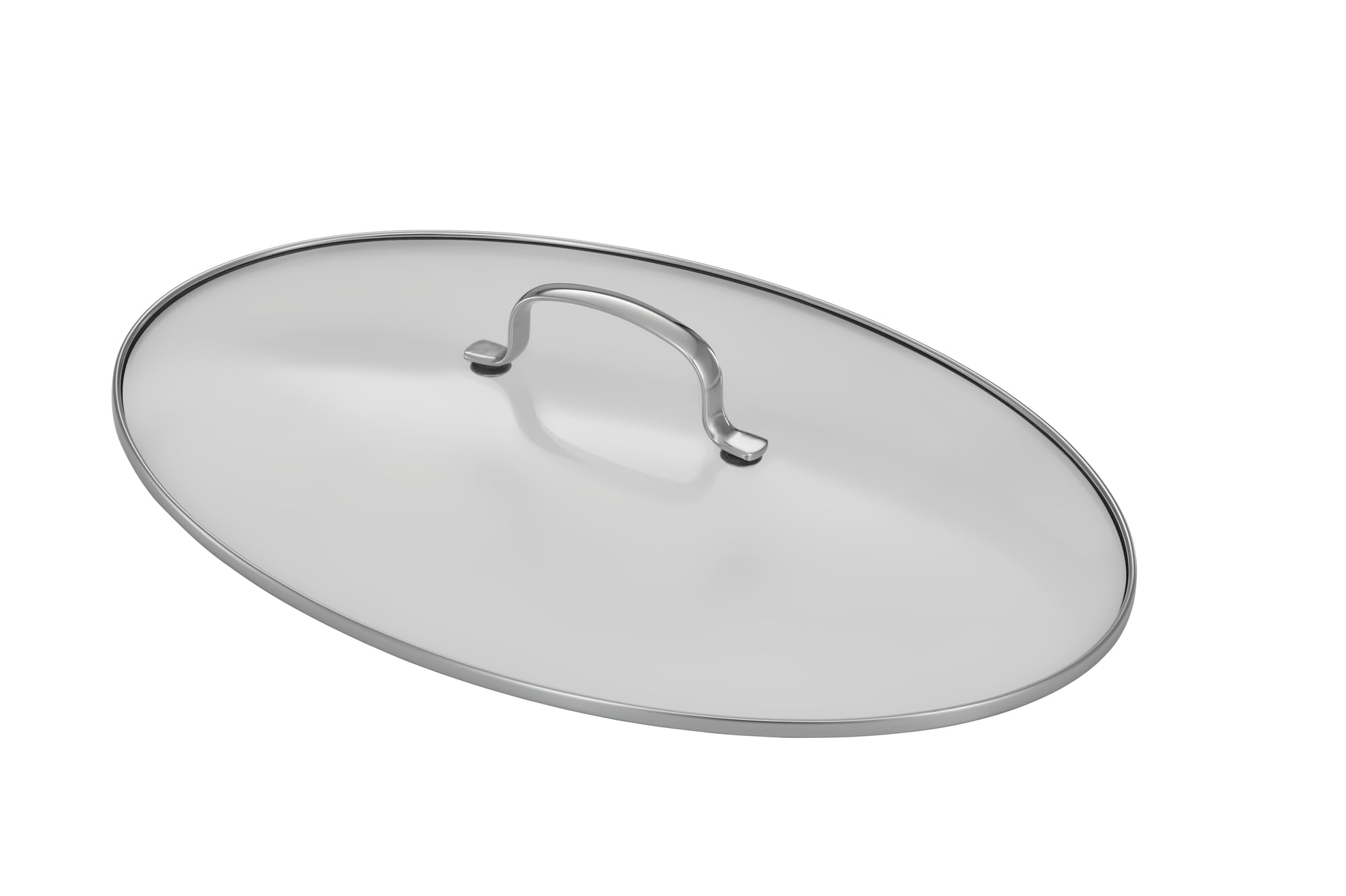 RÖSLE Elegance - Rostiera Ovale di Alta qualità con Coperchio in Vetro, in Acciaio Inox 18/10, Colore: Argento, Adatta al Forno a induzione