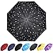 YumSur Parapluie Pliant, Automatique Ouverture et Fermeture Résistant à Tempête Compact Léger Parapluie de Voyage pour Homme et Femme, Gouttes de Pluie Impression