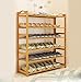 ZSHxj Regał na buty z naturalnego drewna bambusowego, prosty regał na buty, organizer do przechowywania, wielofunkcyjny regał magazynowy (wymiary: 90 x 25 x 106 cm)