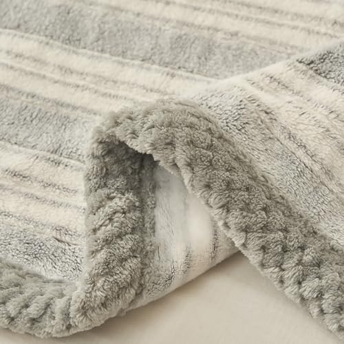 Plaid en flanelle grise 190x230 cm | Couverture douce grand format