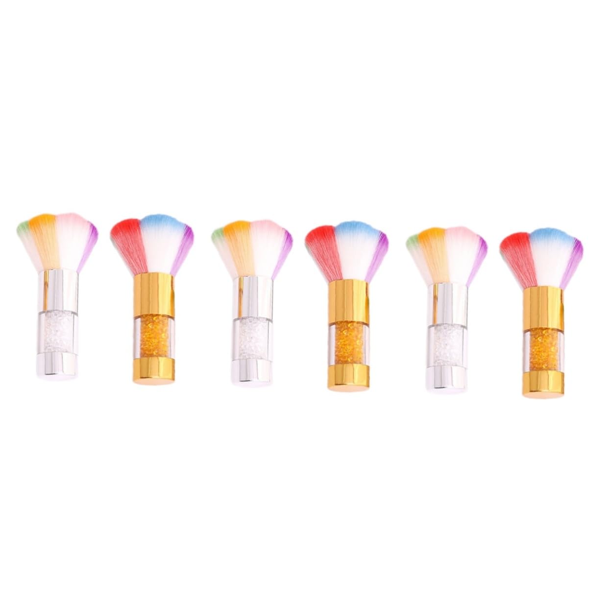 FRCOLOR 6stücke Tragbare Multifunktions-make-up-pinsel Für Damen Kosmetikpinsel Für Blush Und Puder Silber Mit Weichen Borsten Für Gleichmäßiges Finish