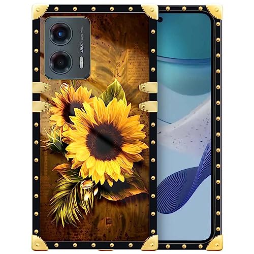 Coque Moto G 5G 2023 tournesol rétro protection carrée souple fille