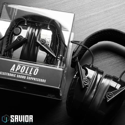 Image of Savior Equipment Apollo Electronic Earmuffs For Shooting w /Gel Ear Pads, 24dB NRR, Noise Cancelling Ear Protection Headset