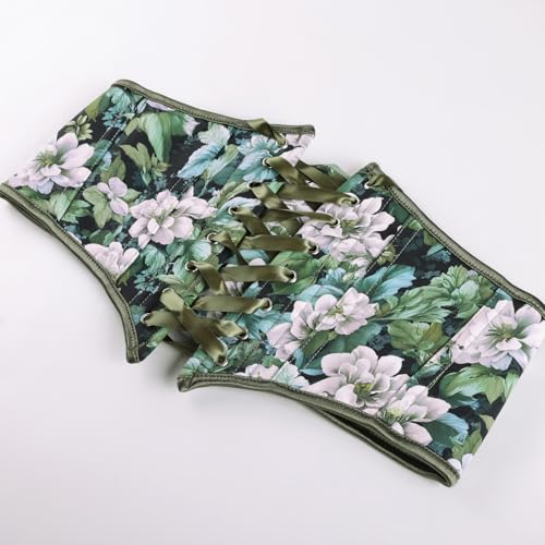 Image of Scarlet Darkness Corset Belt for Women Floral Lace Up Boned Underbust Corset Waist Belts