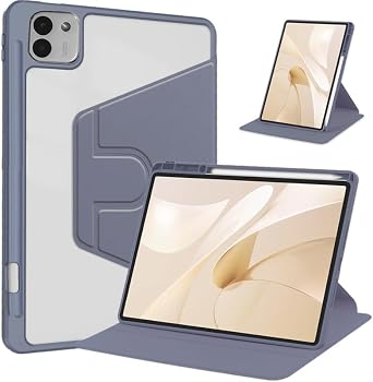 Rotating Case for Huawei Honor Magic Pad 3 13.3" 2025 with Pencil Holder,360 Degree Rotation Protective Stand Smart Tablet Slim Hard Shell Folio Cover Clear Back with Auto Wake/Sleep Lavender