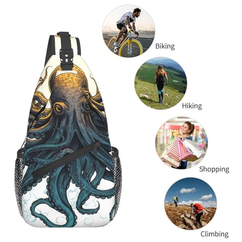 Sun Ocean Octopus Cross Chest Bag Diagonal para hombre y mujer miniatura 6