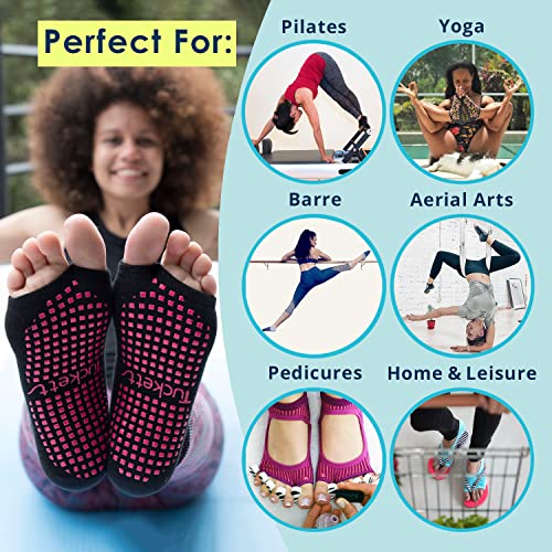 Tucketts Anklet Toeless Non-Slip Grip Socks - Anti Skid Yoga, Barre, Pilates, Home & Leisure, Pedicure - S/M - 1 Pair Glacial Moraine #TOP5