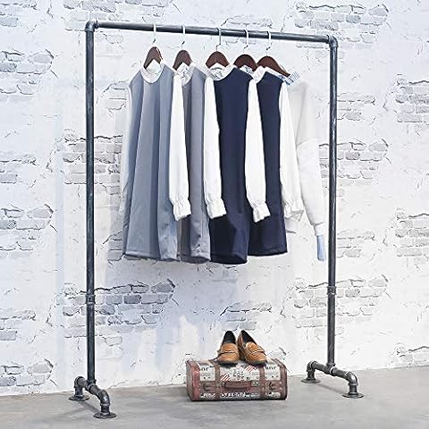OLDRAINBOW Industrial Pipe Retail Clothing Rack 59in,Vintage Standing Rolling Clothes Rack,Garment Rack Display Rack,Clothes Racks for Hanging Clothes Cover