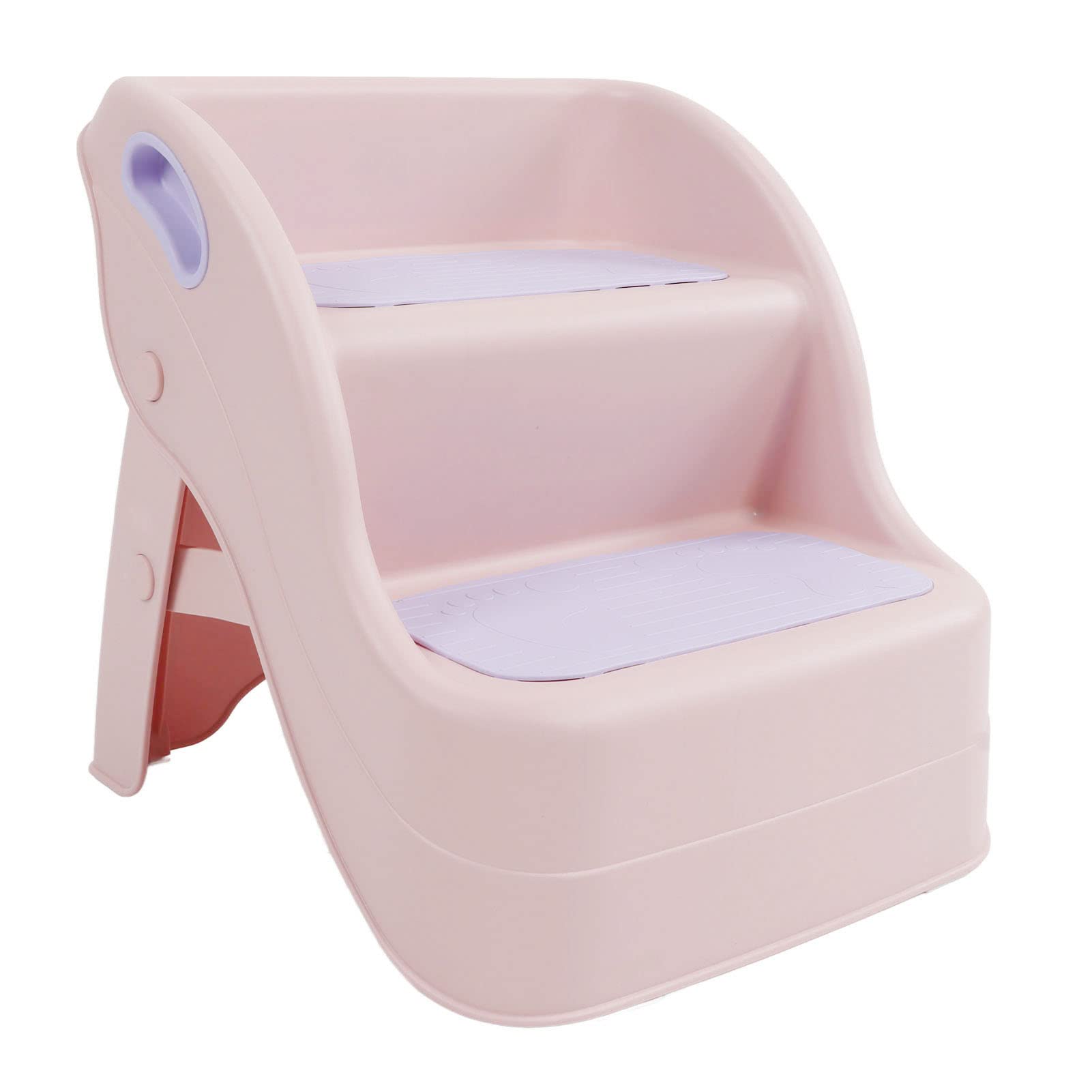 Sgabello a 2 Gradini, Sgabello da Bagno Antiscivolo per Bambini (Rosa porpora)