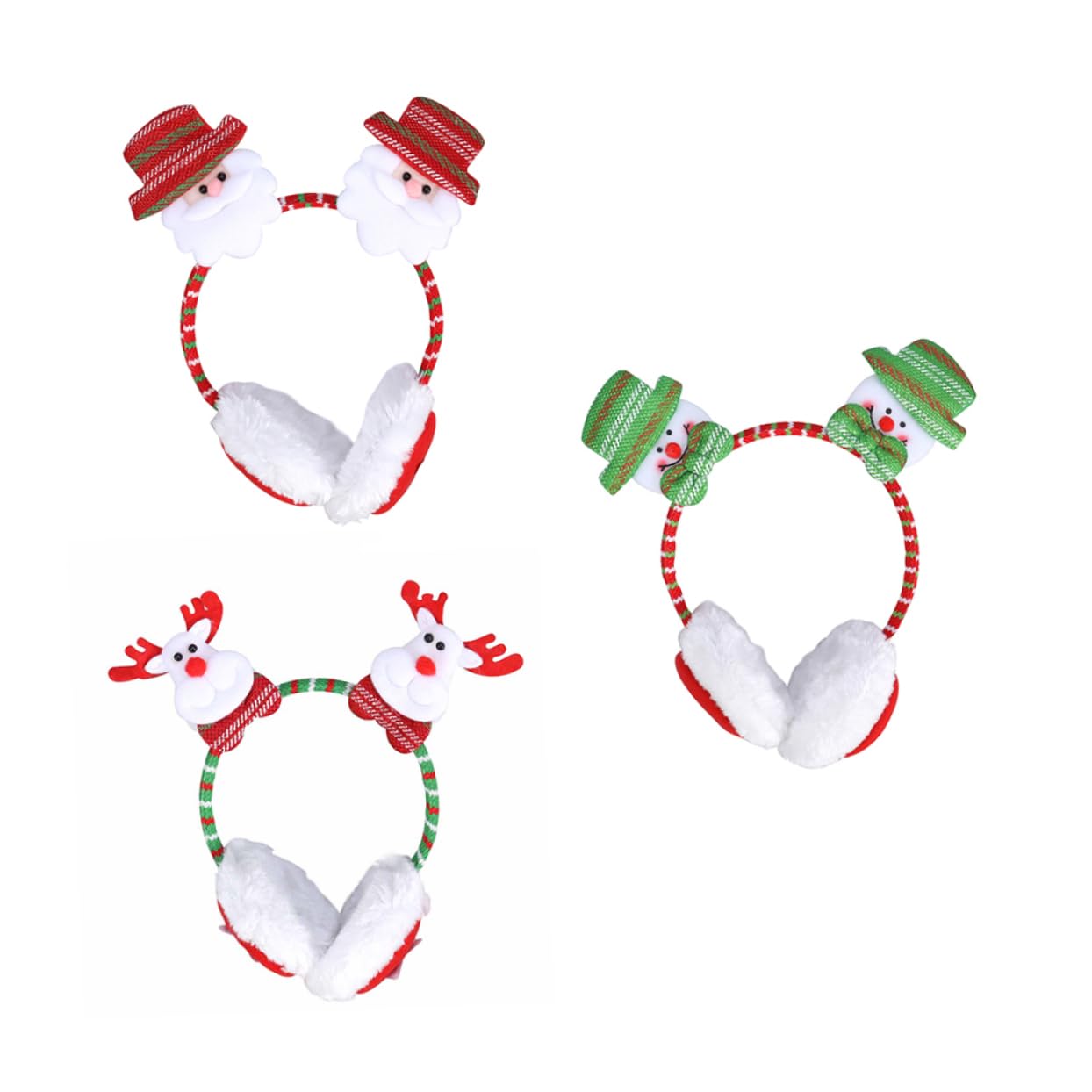 CONGARTENO Winter Accessories for Women Christmas Headband Earmuffs Fluffy Ear Muffs Set of 3 Random Style