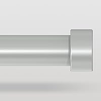 Vista 14 de Barras de cortina para ventanas de 48 a 84 pulgadas (4-7 pies), barras de cortina negras de 1 pulgada de diámetro con diseño de tapa de extremo