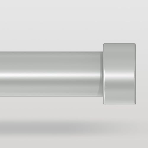 Miniatura 14 de Barras de cortina para ventanas de 66 a 120 pulgadas (5.5 a 10 pies), barras de cortina negras de 1 pulgada de diámetro, diseño de tapa en extremos