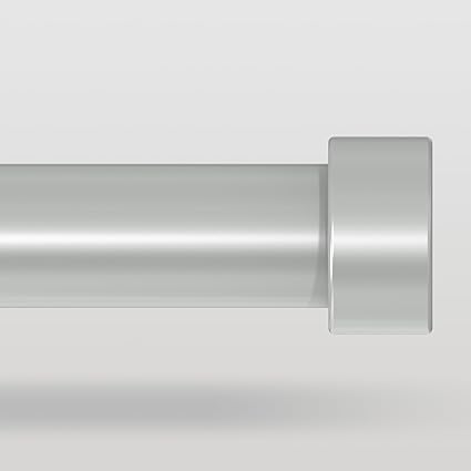 Silver Curtain Rods for Windows 48 to 84 Inch(4-7 Feet),1" Diameter Drapery Rods with Modern Style End Cap Finials,Size:36-88 Inch,Antique Silver