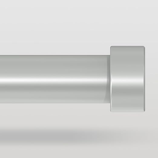Silver Curtain Rods for Windows 48 to 84 Inch(4-7 Feet),1" Diameter Drapery Rods with Modern Style End Cap Finials,Size:36-88 Inch,Antique Silver