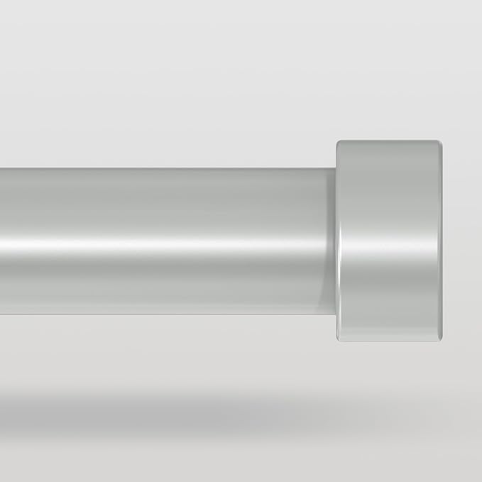 Silver Curtain Rods for Windows 48 to 84 Inch(4-7 Feet),1" Diameter Drapery Rods with Modern Style End Cap Finials,Size:36-88 Inch,Antique Silver