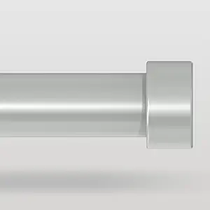 Silver Curtain Rods for Windows 36 to 240 Inch(3-20 Feet),1" Diameter Rods with Modern Style End Cap Finials,Size:36-240 Inch