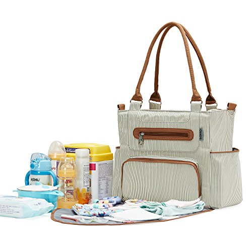 Soho Grand Central Station Diaper Bag 7Pc, Striped #TOP2