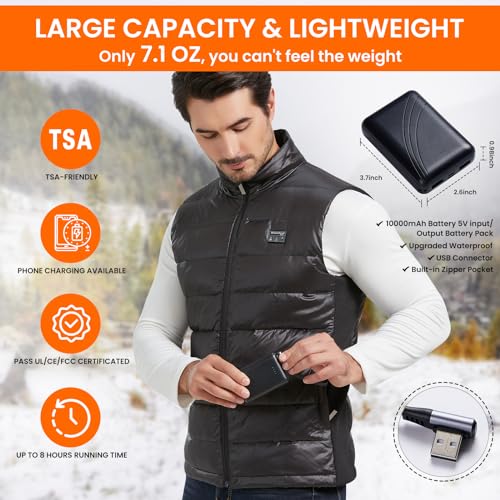 Heated Vest for Men Women with Battery Pack Lightweight Rechargeable Electric Heated Jackets Winter Hunting Heating Vest4