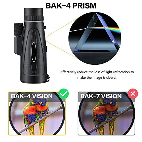 Monocular impermeable 10-32x50 HD ligero con óptica transparente y trípode 7