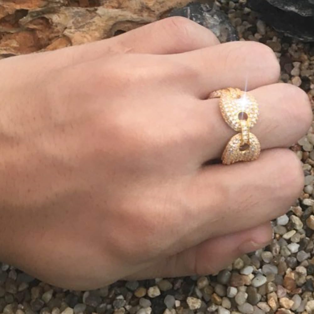 14K Gold Pig Nose-Shaped Moissanite Ring, Quirky and Elegant, Celebrate Individuality Gift for Him