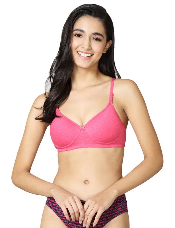 Image of VSTAR Jade Women's Soft Foam Padded Wire-Free Seamless Medium Coverage Bra | Convertible & Adjustable Straps | Polycotton Comfort | Breathable & Soft | Pack of 1