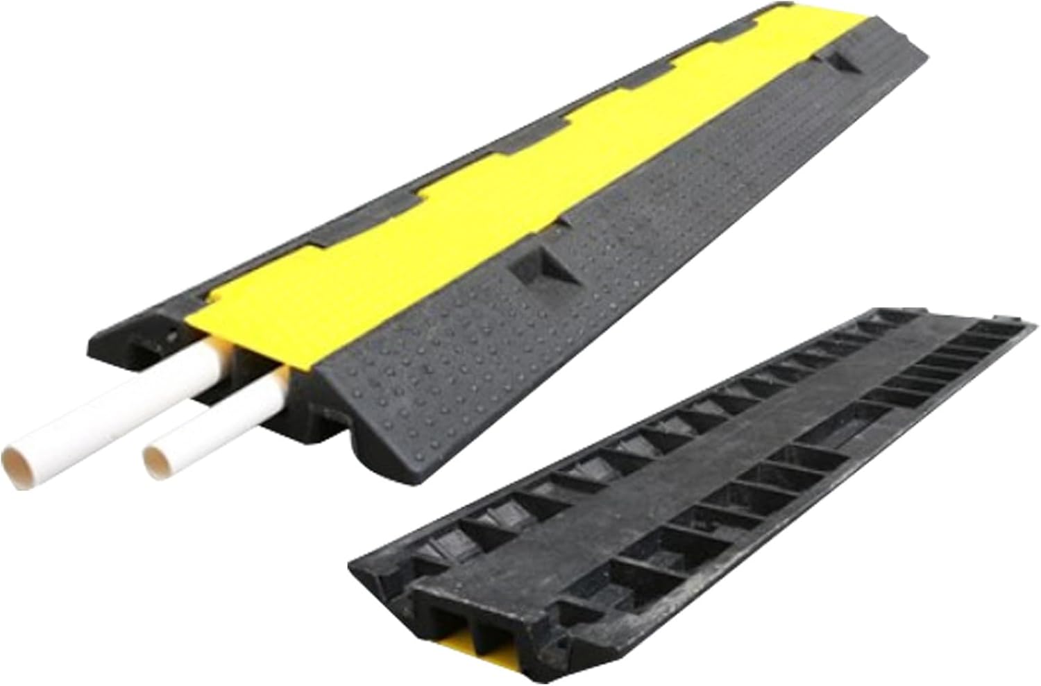 Cable Protector - Rubber Cord Ramp for Traffic Safety | Multifunctional Bump Cover with Slip Resistant & Construction for Indoor, Outdoor, Road, Warehouse and Concrete Use