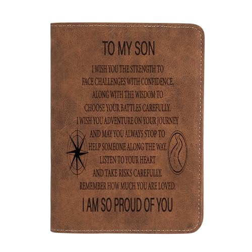 To My Son Gifts, Leather Passport Holder for Men Personalized Engraved Passport Holder,Birthday Christmas Gifts (I WISH YOU SON) by THTCSQ - Used condition - US$11.99