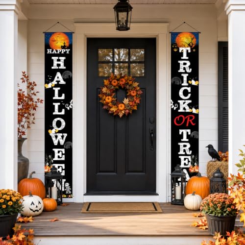 Oeyliz Halloween Decorations Happy Halloween Porch Trick or Treat Banner - image 4