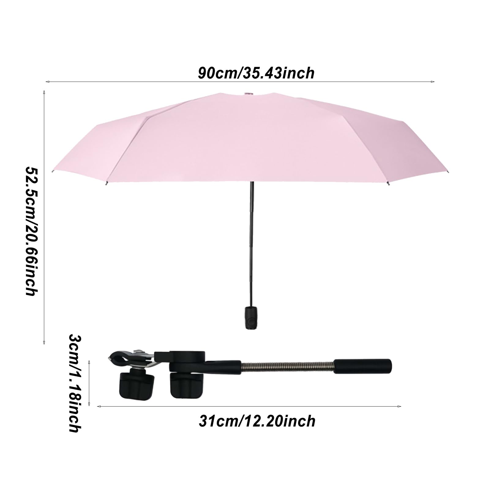 Parasol de poussette pour bébé - Protection UV - UPF 50+ - Réglable à 360