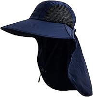 Vista 24 de Sombrero de sol para hombres y mujeres con solapa para el cuello, protección UV UPF 50+, sombreros de pesca para senderismo, sombrero de ala ancha