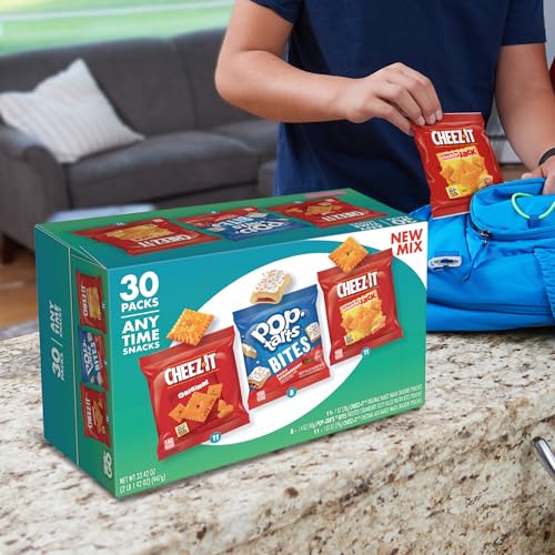 Image of Cheez-It & Pop-Tarts Snacks, Grab 'N Go, Any Time Snacks Variety Pack, 33.42oz Box (30 Count)