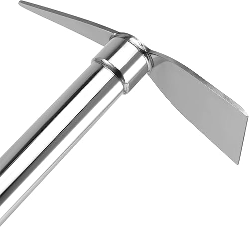 Miniatura 3 de KEILEOHO 2 piezas de hacha de azada de jardín, herramienta de hacha de púa de acero inoxidable, hacha de púa resistente para excavar, hacha de