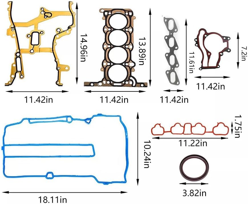 1.4 Engine Head Gasket Set & Piston Connecting Rod Timing Chain Kit Engine Overhaul Rebuild Kit Fit For Chevy Cruze Buick Sonic Encore 1.4L 2011-2016