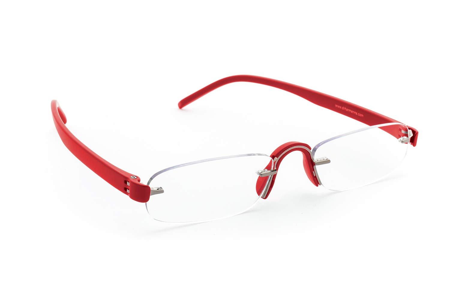 Dr.Harmanns Read Safe Rimless Reading Glasses fitted with Blue Block Lenses good for Computer reading. (Model: Read Safe Red colour +1.0 fitted with Blue Light and Blue Rays filter) (B07V8DZMZQ) Amazon Price History, Amazon Price Tracker