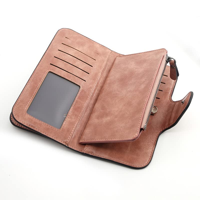 Wallet,Women's Wallet Made of Leather Wallets Three Fold Womens Purses Mobile Purse Female Coin Purse (D 19 * 10 * 2cm)3
