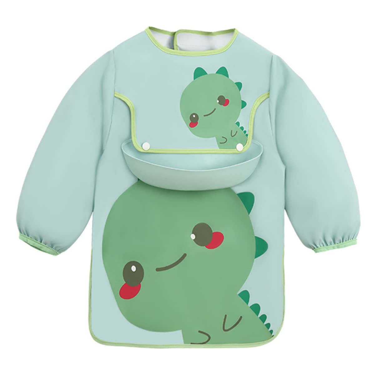 KOMBIUDA 2 Stücke Infant Smock Bib Große Tasche Cartoon Design Aquarell Leicht Zu Reinigen Für Babys