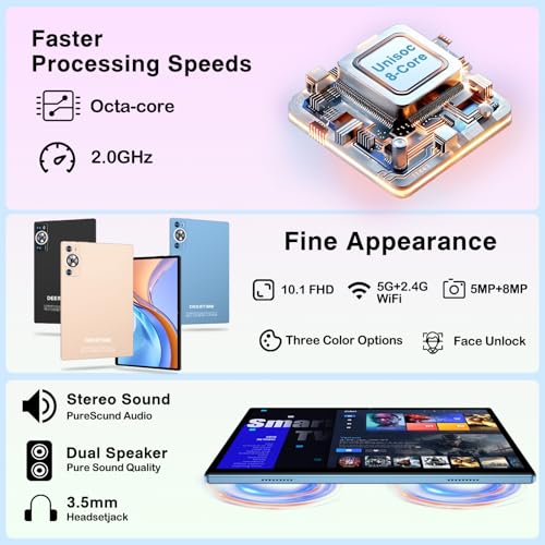 Tableta Android 10.1" DEERTiME 22GB RAM, 128GB - Imagen 5