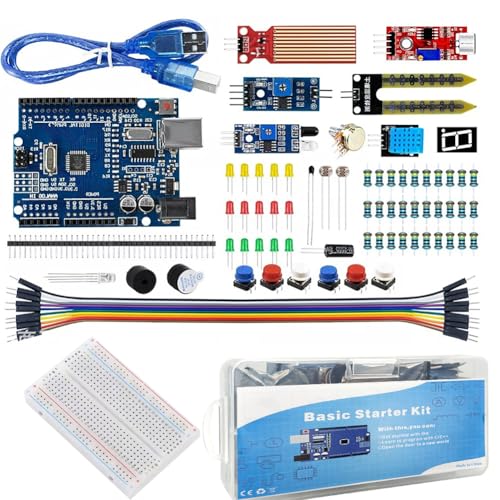 Image of Serplex UNO Starter Kit for UNO R3 Development Board Compatible with Arduino IDE, 400 Hole Breadboard, Sensors, and Obstacle Avoidance Module for Learning, Prototyping, and Creative Innovation