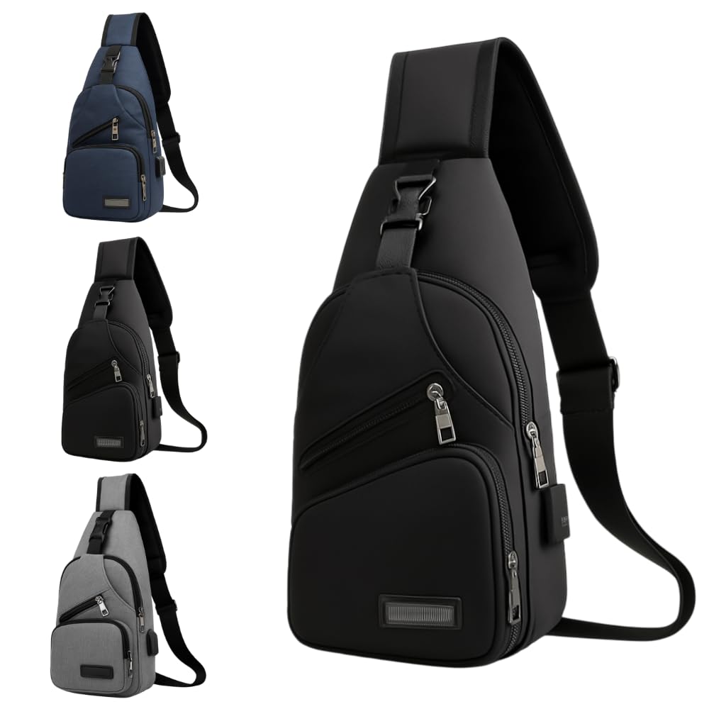 Mochila Transversal Unissex com Porta USB, Bolsos Múltiplos, Impermeável, Disponível em Azul, Preto e Cinza em promoção! Veja a oferta e mais achadinhos de Bolsas 2 Hoje é o melhor dia para comprar Mochila Transversal Unissex com Porta USB, Bolsos Múltiplos, Impermeável, Disponível em Azul, Preto e Cinza com aquele preço maroto! Promoção! Aproveite a oferta! 2