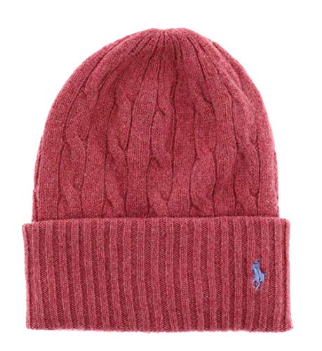 Polo Ralph Lauren sombrero mujer Classic Cable Logo Beanie Red Slate