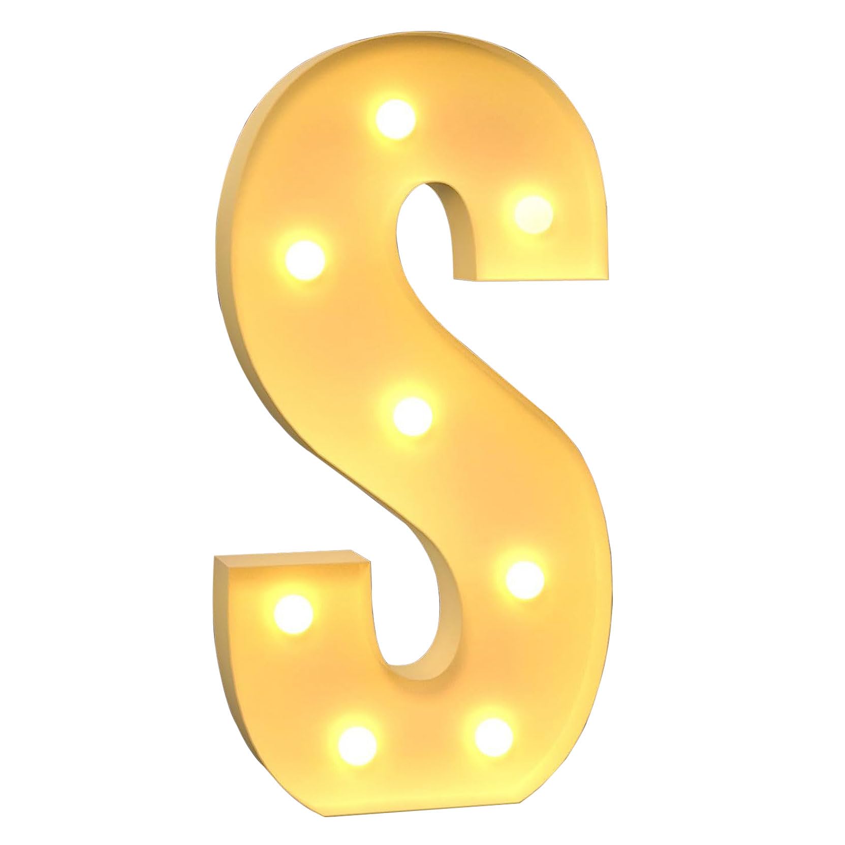 120cm-4ft Large Decorative LED Light Up Letter S, Marquee Light Up Sign, Mosaic Letters for Balloons for Birthday Wedding Party Valentine's Day — image 1