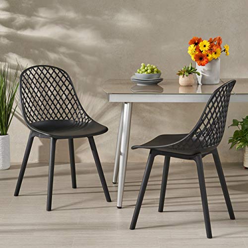 Wekuku Modern Black Dining Room Chair – Set of 4, Sturdy Metal Frame, Padded Seat, Comfortable Elegant for Kitchen, Dining Table, Office – Easy Assembly