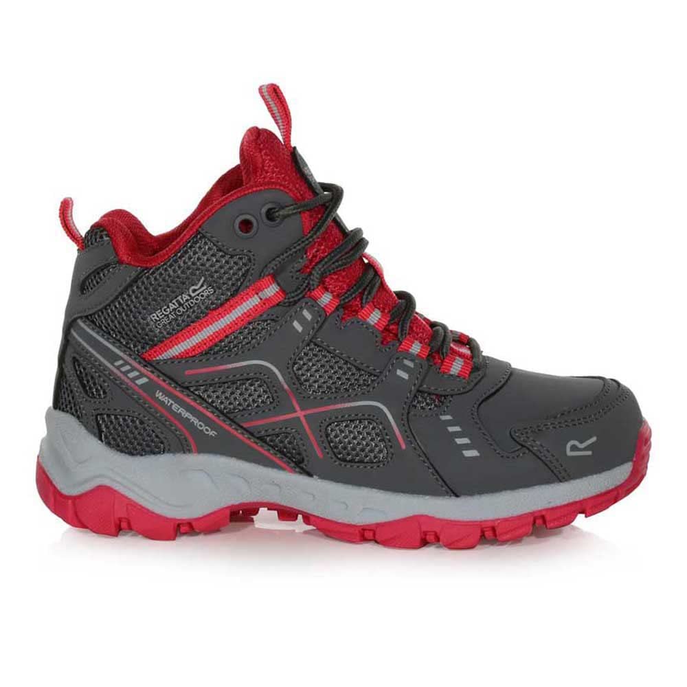Regatta Girls Vendeavour Waterproof Lace Up Walking Boots Grey