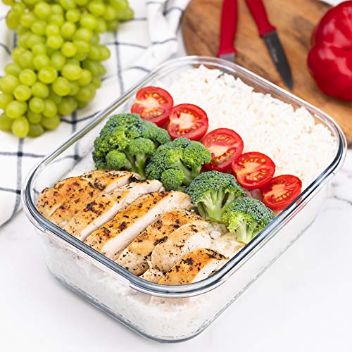 120 Oz 15 Cup Large Glass Food Storage Containers With Lids Airtight Set 3.5 L Family Size Extra Large Bakeware Marinating Lock Baking Dish Container Glass Bowls Meal Storing Serving Food Rectangle #TOP2