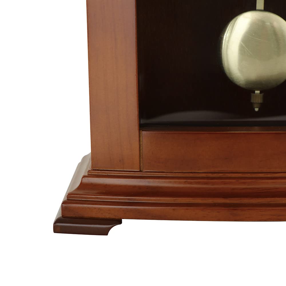 PRIM Orologio da tavolo, marrone, pendolo in legno, motore a passo al quarzo, quadrante decorato