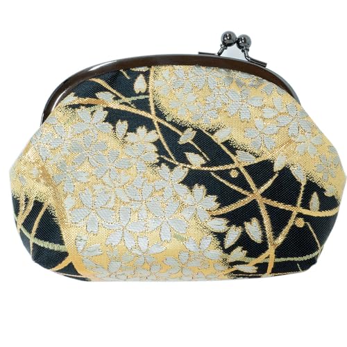 京都西陣織 4.5寸 がま口財布 小物入れ 小銭入れ コインケース (ブラック４, 4.5寸)のサムネイル