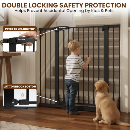 Image of Mumeasy 36 inch Extra Tall Dog Gate, 29.7-46 inch Baby Gate for Stairs & Doorways