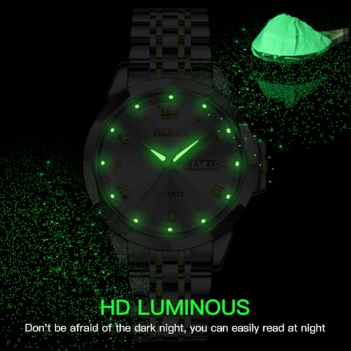 Image of OLEVS Watch for Men Diamond Casual Analog Roman Quartz Stainless Steel Waterproof Luminous Date Calendar Luxury Gifts Wrist Watch