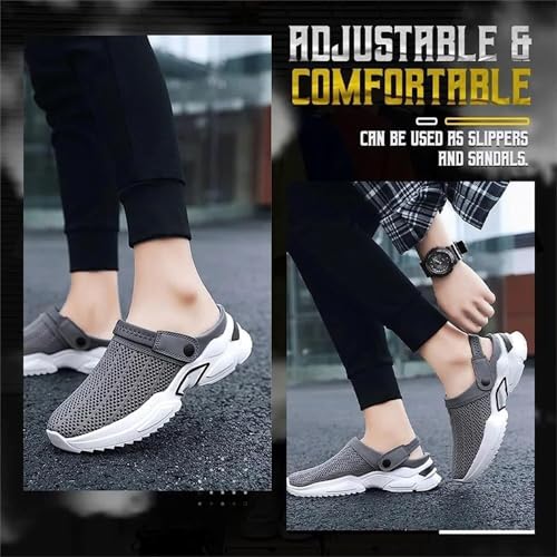 2025 Men Orthopedic Hollow Out Summer Sandals, Comfort Lightweight Non-Slip Breathable Mesh Sandals, Casual Slip-On Walking Orthopedic Shoes Beach Slippers4